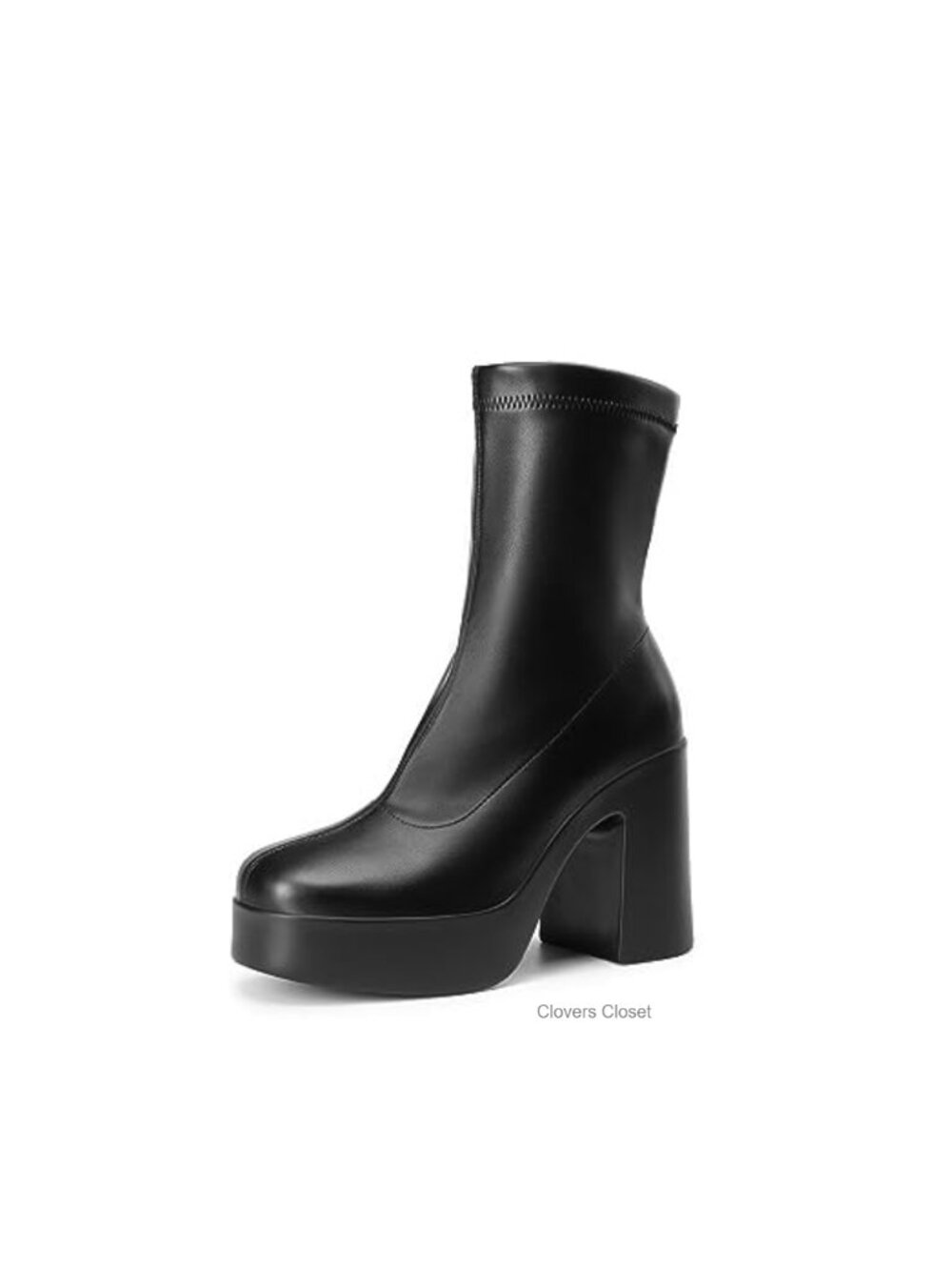 Chunky Platform Ankle Boots Women Square Toe Zip Y2K Bootie